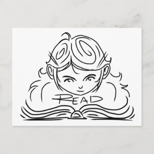 Briefkaart Reader Girl