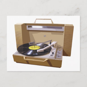 Briefkaart Record Player