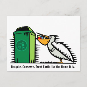 Briefkaart: "Recyclen, conserveer" Briefkaart