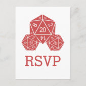 Briefkaart Red D20 Dice Response (Voorkant)