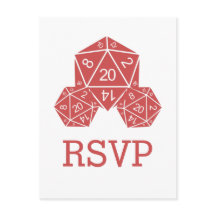 Briefkaart Red D20 Dice Response