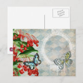 Briefkaart Red Floral Argyle (Voorkant / Achterkant)