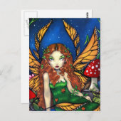 briefkaart "Red Haire Fairy Queen" (Voorkant / Achterkant)