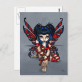 briefkaart "Red Ribbon Fairy" (Voorkant / Achterkant)