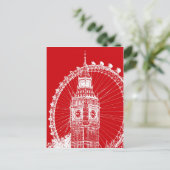 Briefkaart Red & White London (Staand voorkant)