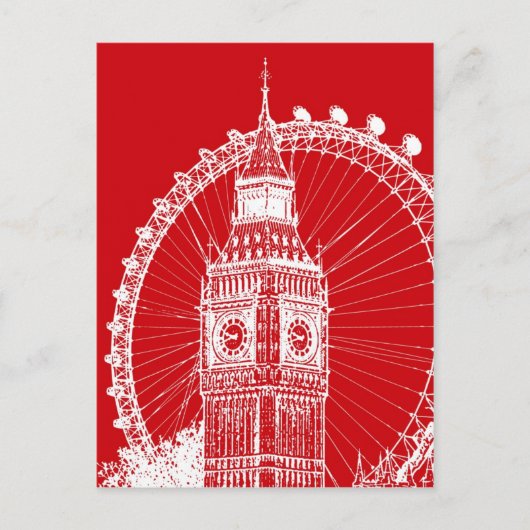 Briefkaart Red & White London (Voorkant)