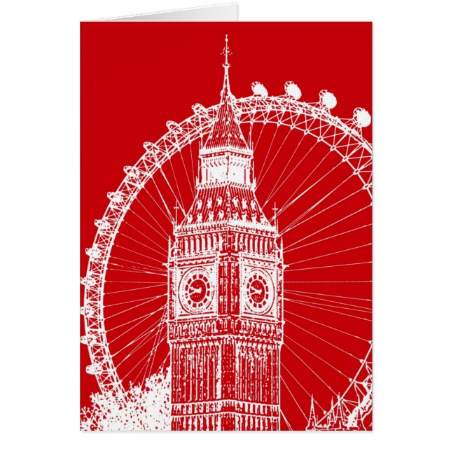 Briefkaart Red & White London (Voorkant)