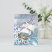 briefkaart "Reefing" (Staand voorkant)