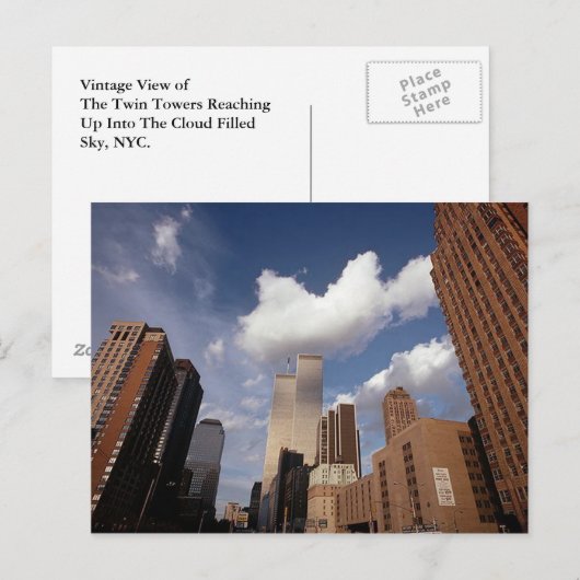 Briefkaart Reflection Afbeelding van WTC Twin Towe (Voorkant / Achterkant)