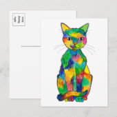 Briefkaart regenboogkat (Voorkant / Achterkant)