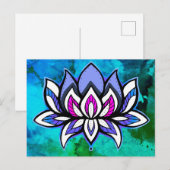 Briefkaart Regenboogvaag Lotus Blues (Voorkant / Achterkant)