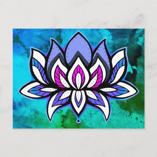 Briefkaart Regenboogvaag Lotus Blues (Voorkant)
