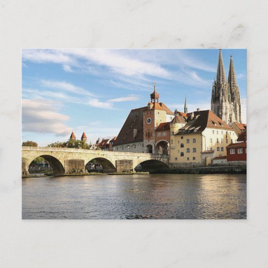 Briefkaart Regensburg in Beieren, Duitsland (Voorkant)