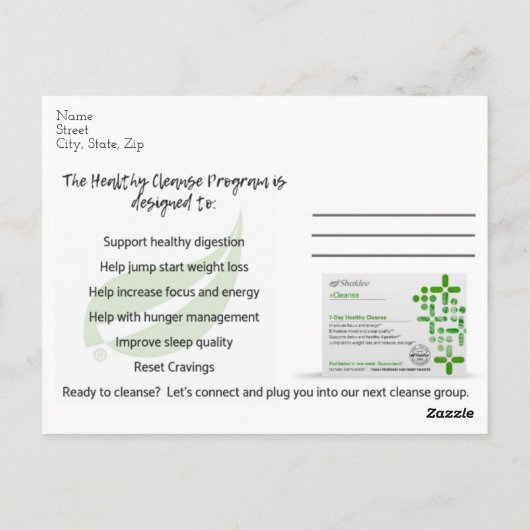 Briefkaart reinigen (Achterkant)