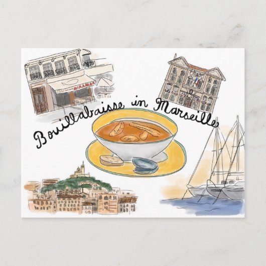 Briefkaart reisketting: Bouillabaisse in Marseille (Voorkant)