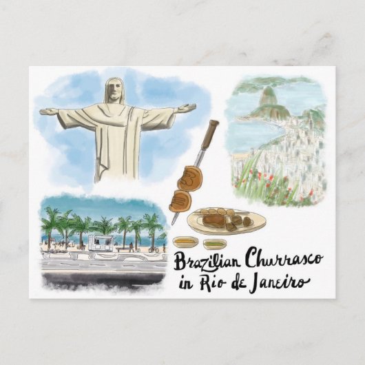 Briefkaart reisketting: Churrasco - Rio de Janeiro (Voorkant)