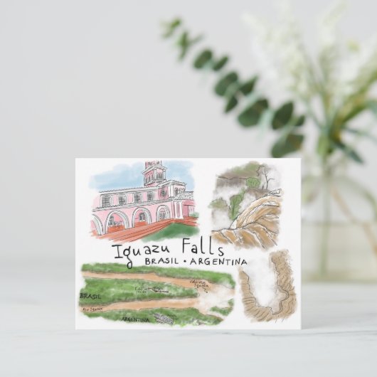Briefkaart reisketting: Iguazu-Herfsten, Brasil (Staand voorkant)