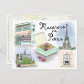 Briefkaart reisketting: Macarons in Parijs Frankri (Voorkant / Achterkant)