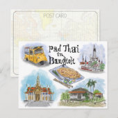 Briefkaart reisketting: Pad Thai in Bangkok (Voorkant / Achterkant)