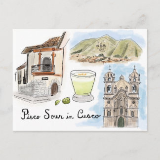 Briefkaart reisketting: Pisco Sour in Cusco, Peru