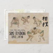 Briefkaart reisketting: Sumo Training Tokyo Japan (Voorkant / Achterkant)