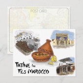Briefkaart reisketting: Tadzjine in Fes, Marokko (Voorkant / Achterkant)