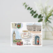 Briefkaart reisketting: Tea in Londen Engeland (Staand voorkant)
