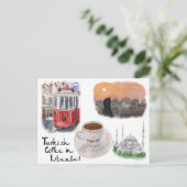 Briefkaart reisketting: Turkse koffie in Istanbul (Staand voorkant)