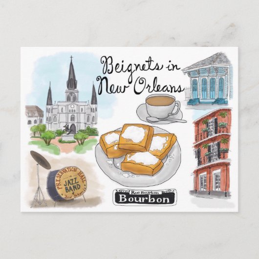 Briefkaart reisketting: Wegnetten in New Orleans (Voorkant)