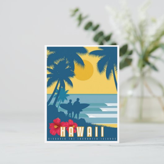 Briefkaart - reizen naar Hawaï (Staand voorkant)