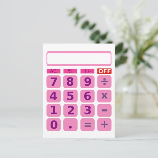 Briefkaart rekenmachine (Staand voorkant)