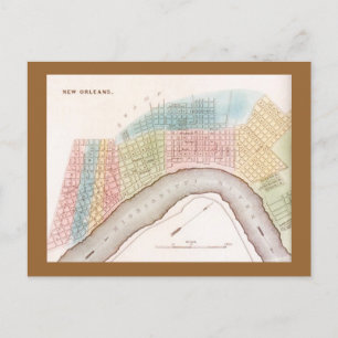 Briefkaart Rep Antiek New Orleans Louisiana-kaart