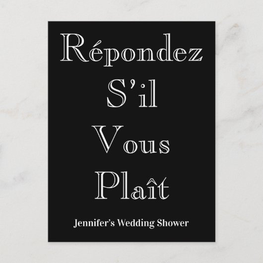 Briefkaart "Répondez S'il Vous Plaît" (Voorkant)