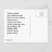 Briefkaart  Retro bezig met schoonmaken Nieuw adre (Achterkant)