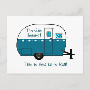 BRIEFKAART   Retro Camper Trailer