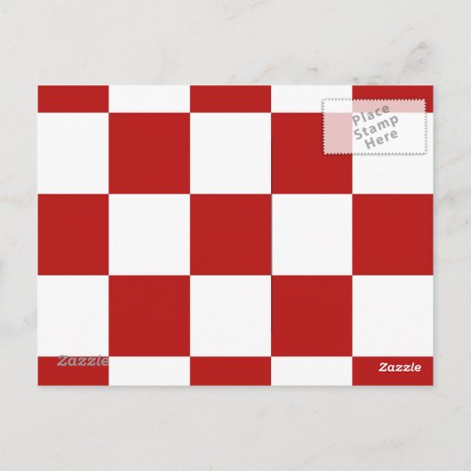 Briefkaart Retro-checkers Vierkantjes Diner Tile-l (Achterkant)