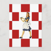 Briefkaart Retro-checkers Vierkantjes Diner Tile-l (Voorkant)