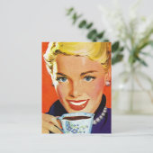 Briefkaart Retro Coffee Klatch Klatsch PC (Staand voorkant)