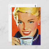 Briefkaart Retro Coffee Klatch Klatsch PC (Voorkant / Achterkant)
