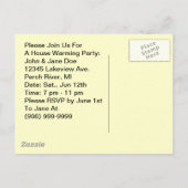 Briefkaart Retro Couple House Warming Party nodigt (Achterkant)