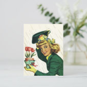 Briefkaart  Retro douche Party Fun Uitnodigen PC (Staand voorkant)