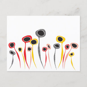 Briefkaart Retro Flowers