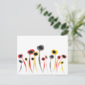 Briefkaart Retro Flowers (Staand voorkant)