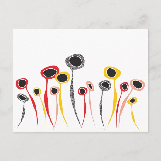 Briefkaart Retro Flowers (Voorkant)