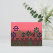 Briefkaart Retro Flowers (Staand voorkant)