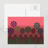 Briefkaart Retro Flowers (Voorkant / Achterkant)