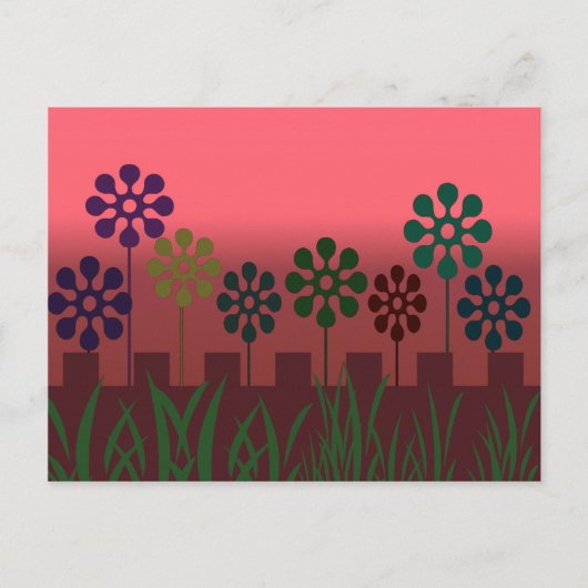 Briefkaart Retro Flowers (Voorkant)