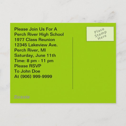 Briefkaart Retro Fun Class Reünie Party Bash Crowd (Achterkant)