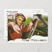 Briefkaart  Retro Fun Ik heb een nieuw adres verpl (Voorkant / Achterkant)