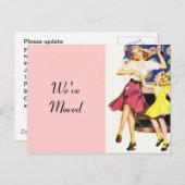 Briefkaart Retro Fun Mom Daughter Verplaatst Nieuw (Voorkant / Achterkant)